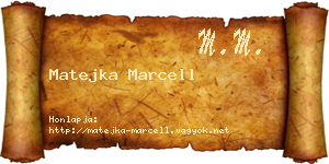 Matejka Marcell névjegykártya