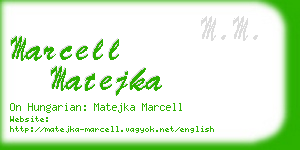 marcell matejka business card